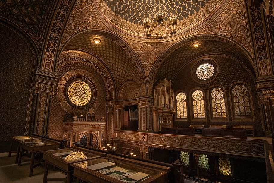 brown dome building interior, indoors, architecture, built structure HD wallpaper