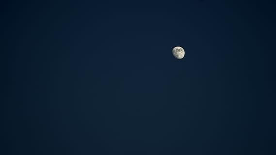 moon during daytime, night, space, universe, outdoors, astronomy HD wallpaper