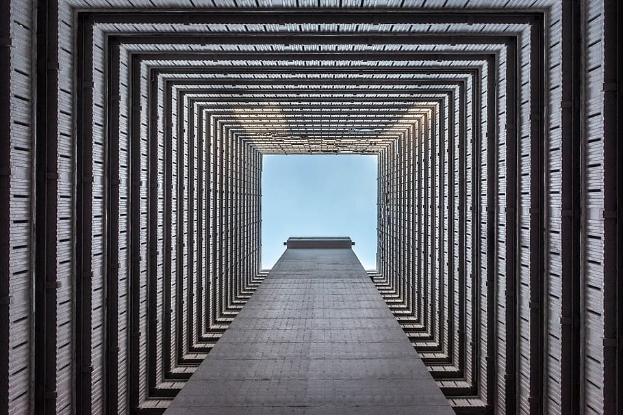 low-angle photography gray building, architecture, built structure HD wallpaper