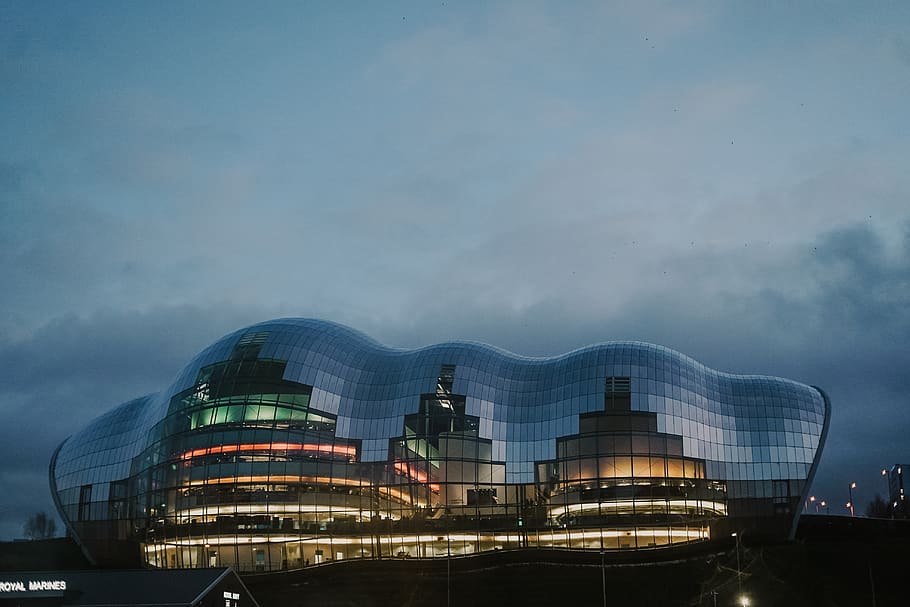 mosaic building, architecture, convention center, office building HD wallpaper