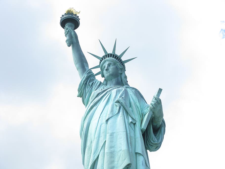Statue of Liberty, New York, daylight, landmark, low angle shot HD wallpaper