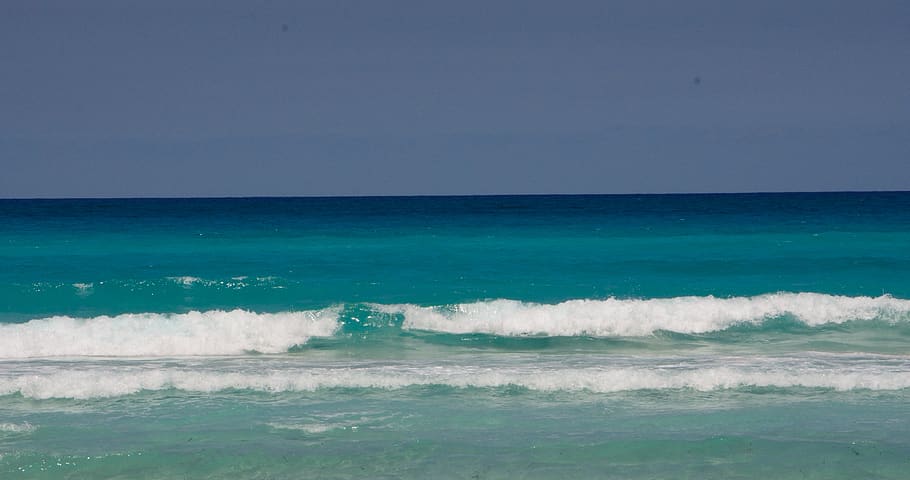 cuba, varadero, tropical, blue, turquoise, seaside, horizon, HD wallpaper