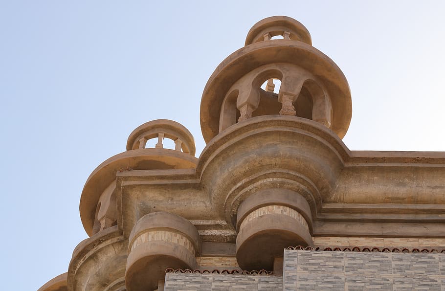 morocco, ouarzazate, kasbah, ornamental, stone, roof, decoration, HD wallpaper