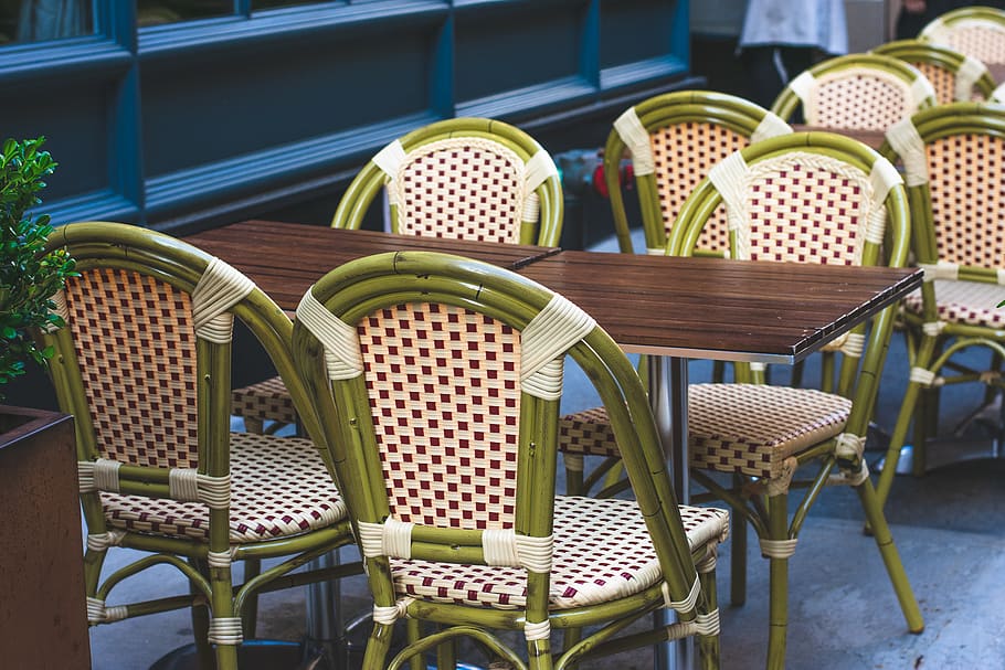 Rectangular Brown Wooden Table With Four Chairs, architecture HD wallpaper