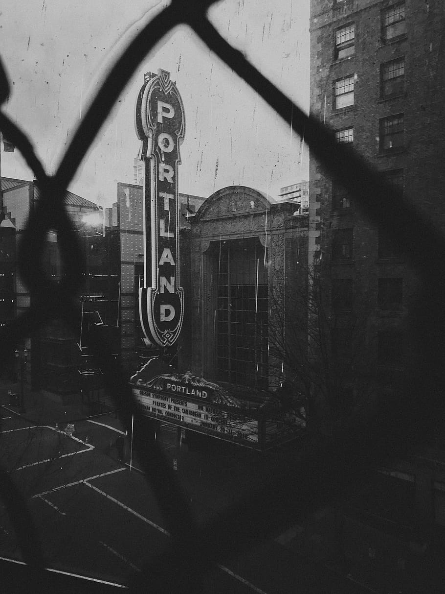 grayscale photography of Portland storefront, indoors, interior design, HD wallpaper