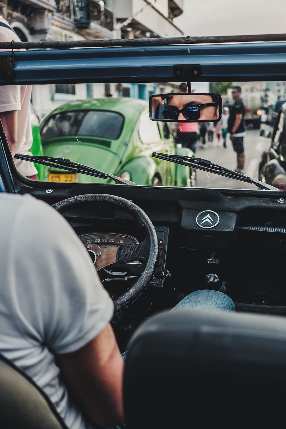Looking Through The Mirror, car, interior, drive, reflection HD wallpaper