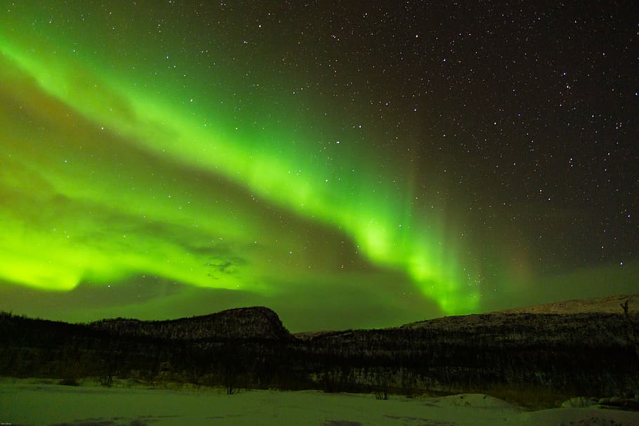 Aurora Borealis, night, beauty in nature, sky, scenics - nature HD wallpaper