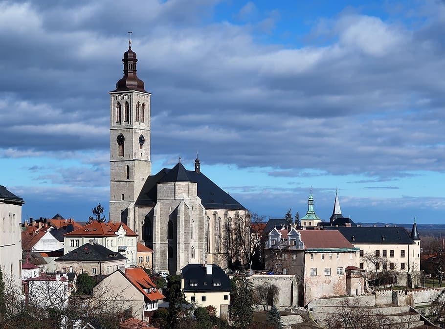czech republic, travel, kutná hora, tourism, city, tower, sky, HD wallpaper