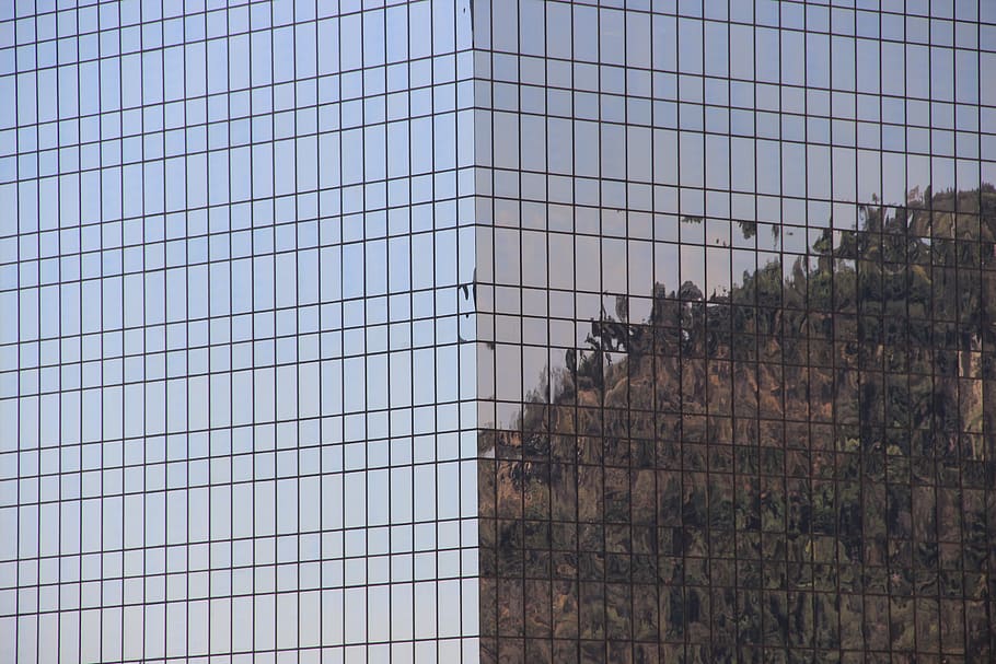chile, santiago, reflection, inthemiddle, centered, skyscraper HD wallpaper