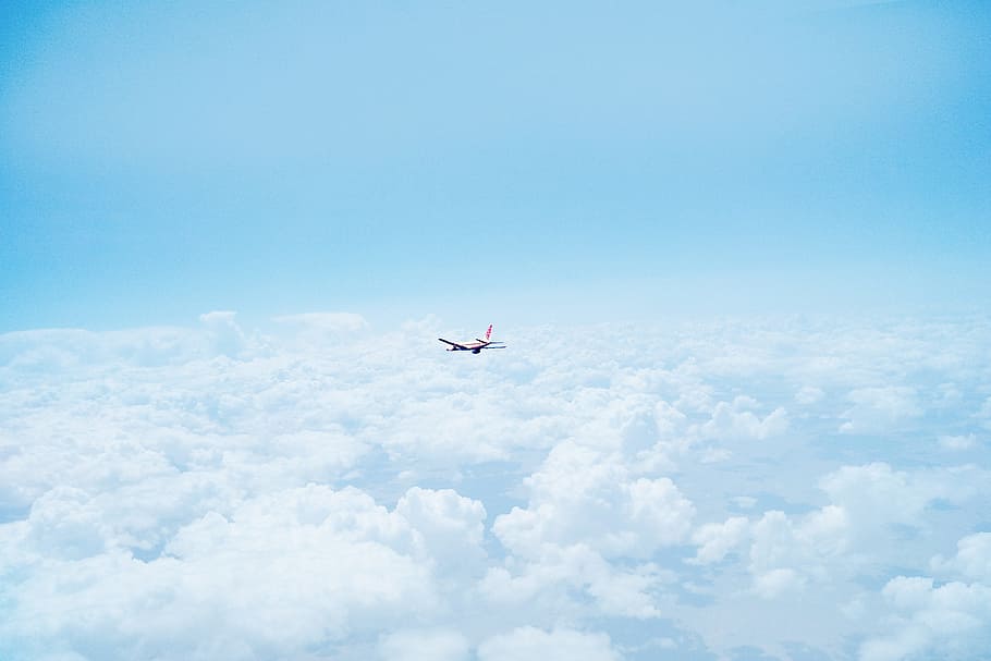 journey, route, fly, flying, plane, airplane, sky, cloud, cloudy HD wallpaper
