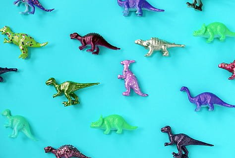 Assorted-color Dinosaur Toy Lot, animals, close-up, collection HD wallpaper