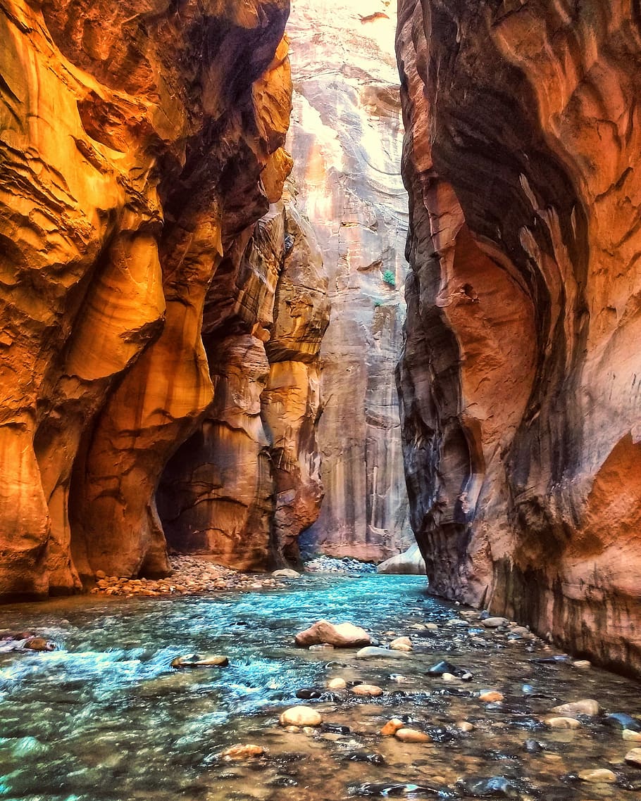 river between rocky mountains, rock formation, rock - object HD wallpaper