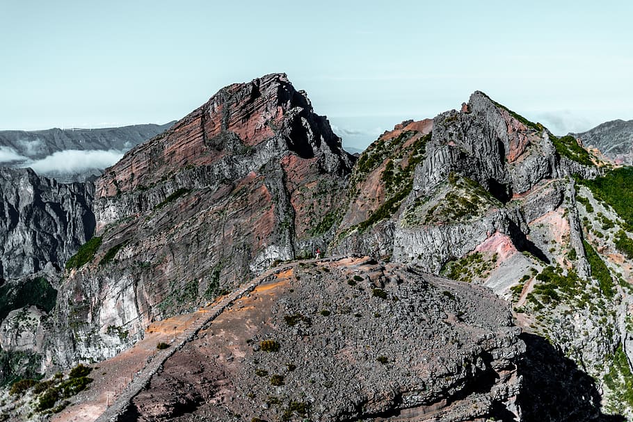 moutnain scenry, nature, outdoors, cliff, mountain range, peak HD wallpaper