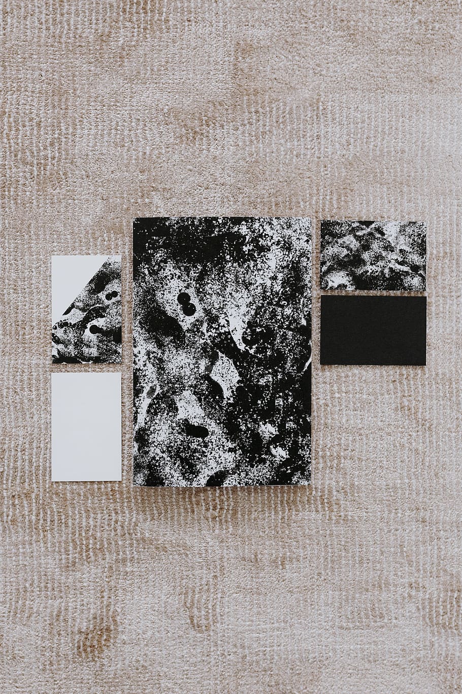 Black & white mockup business brand template, branding, marble HD wallpaper