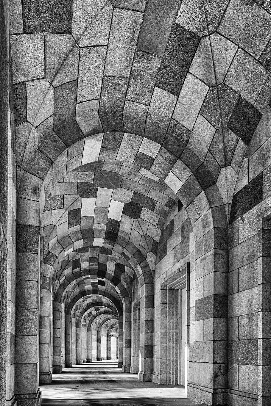 Gray and Black Concrete Building, ancient, arches, architecture HD wallpaper