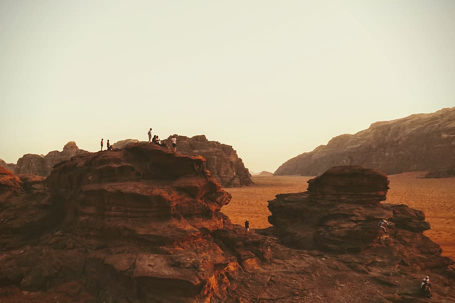 mar, red, sand, watch, sunset, jordan, desert, wadi rum, sky HD wallpaper