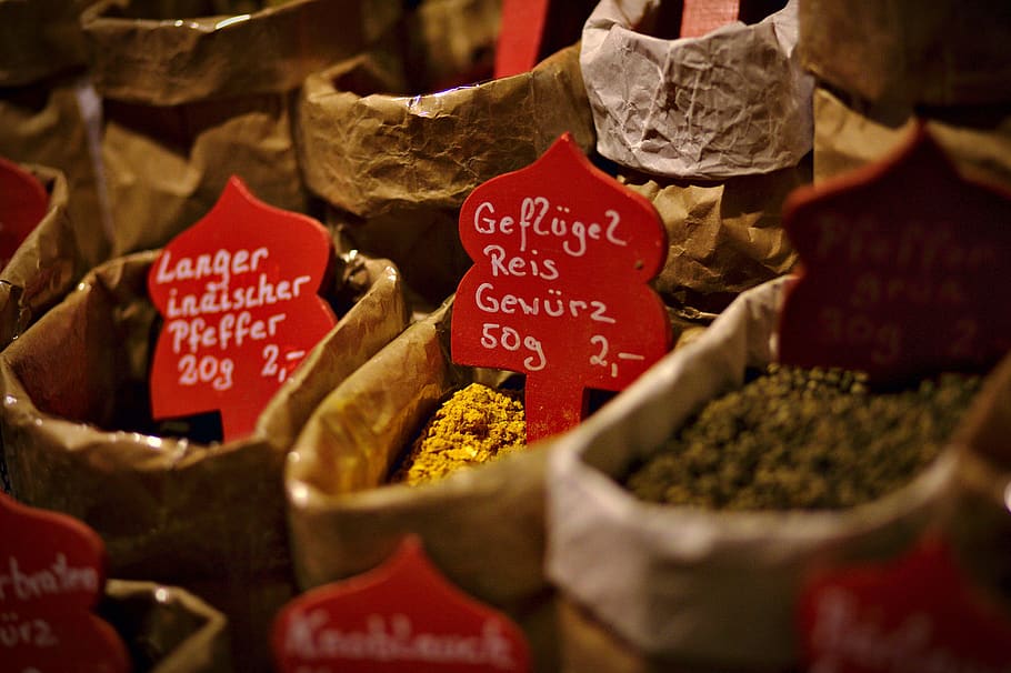 germany, cologne, food and drink, spice, market, retail, choice HD wallpaper