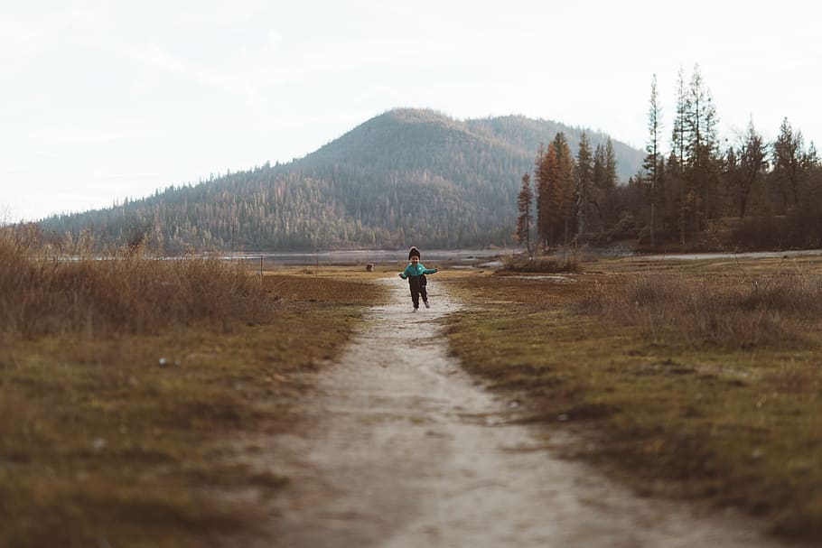 boy standing on pathway, human, person, road, outdoors, plant HD wallpaper