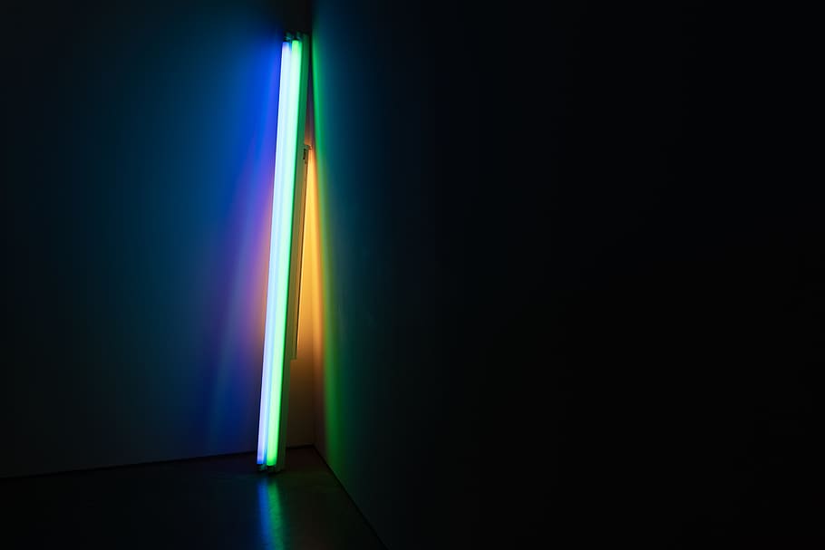 green fluorescent lamp, illuminated, lighting equipment, multi colored HD wallpaper