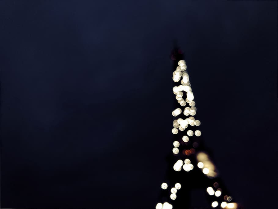 france, paris, eiffel tower, night, bokeh, halide, illuminated HD wallpaper