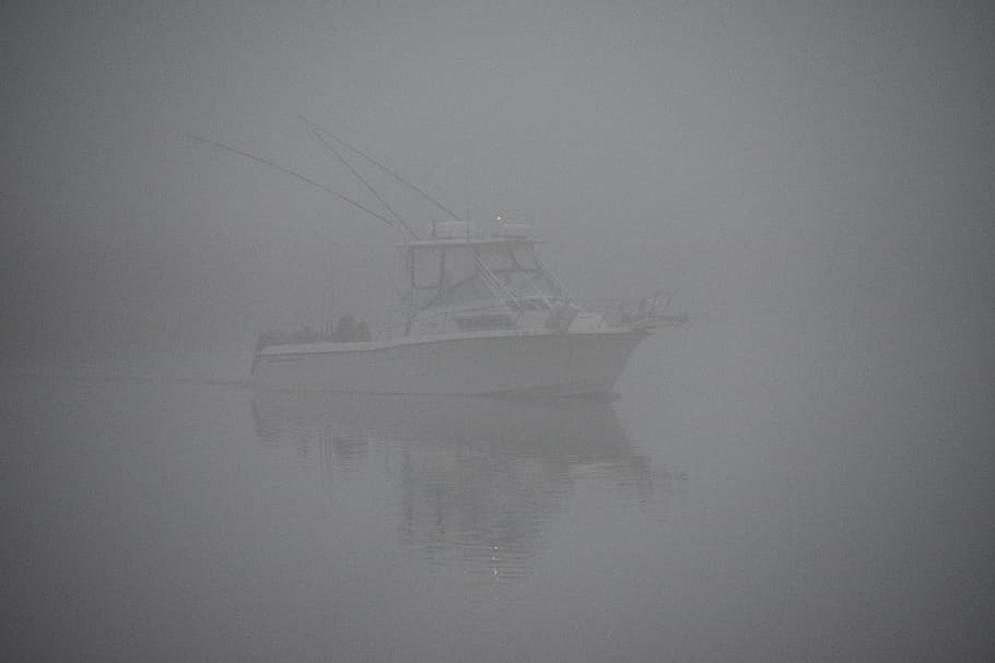 fog, boat, water, nautical vessel, transportation, sea, mode of transportation HD wallpaper