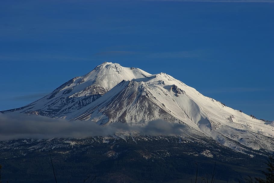 mount shasta, california, northern, majestic, mountain, sky
