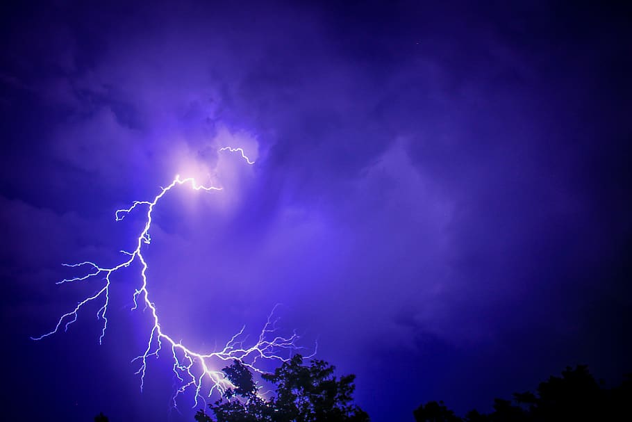 lightning, thunderstorm, power in nature, cloud - sky, night HD wallpaper