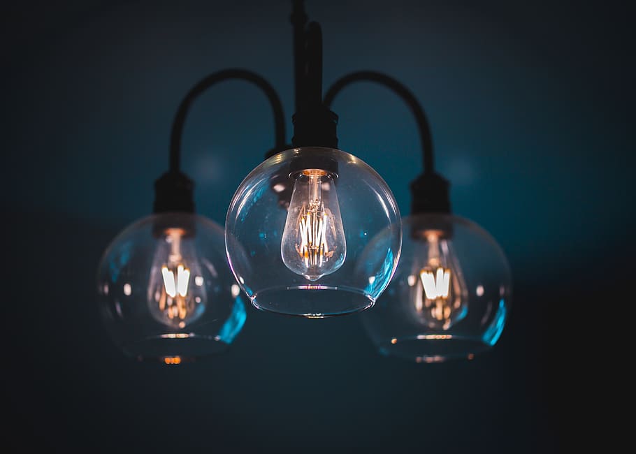 close-up photography of lighted bulbs, lightbulb, lamp, lighting