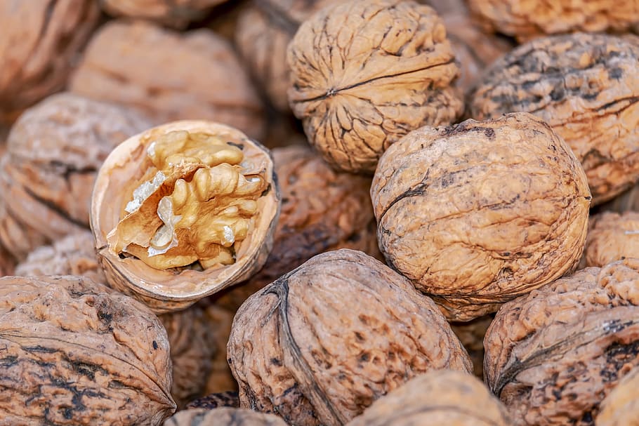 nuts, walnuts, fruit bowl, brown, eat, food, nutrition, healthy HD wallpaper