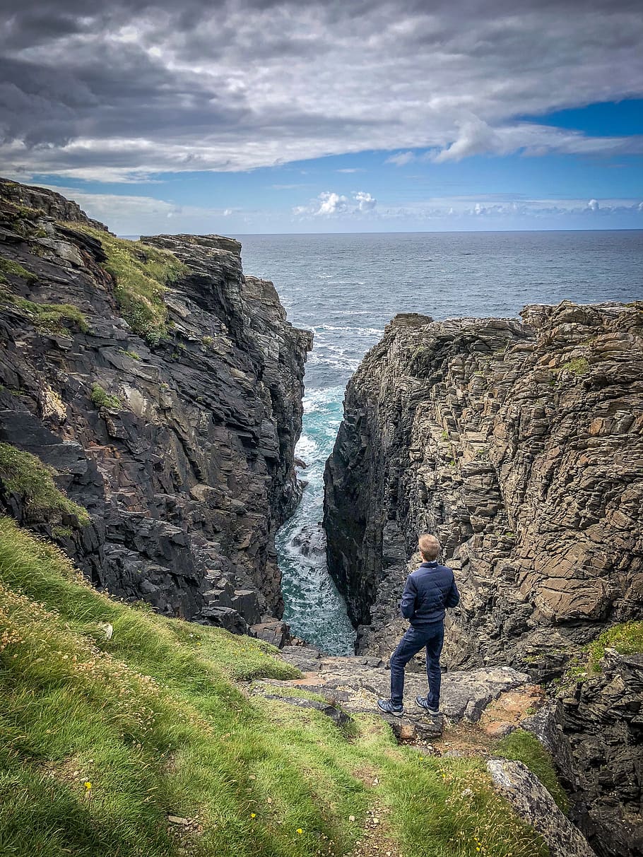ireland, ardmalin, sea, beauty in nature, rear view, sky, rock HD wallpaper