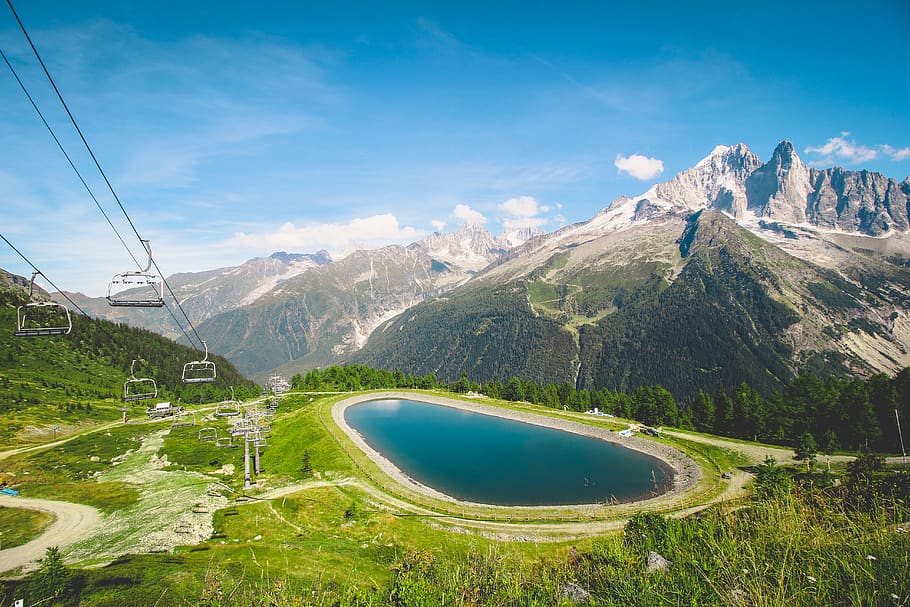 green and white mountain, nature, scenery, outdoors, landscape HD wallpaper