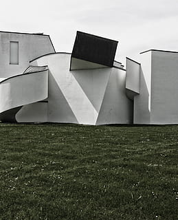 white and black building, grass, plant, architecture, germany HD wallpaper