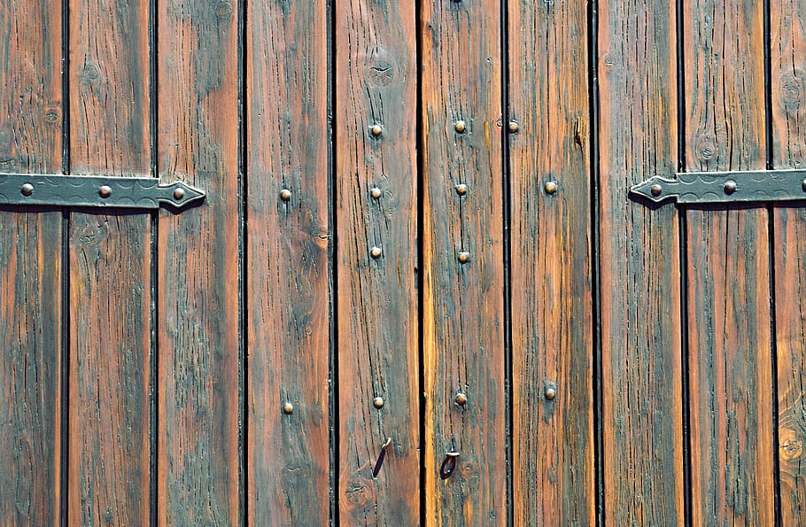 brown wooden panel, wood - material, door, entrance, full frame HD wallpaper