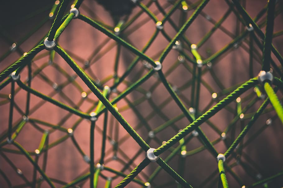 green and black rope, metal, fence, security, chainlink fence HD wallpaper