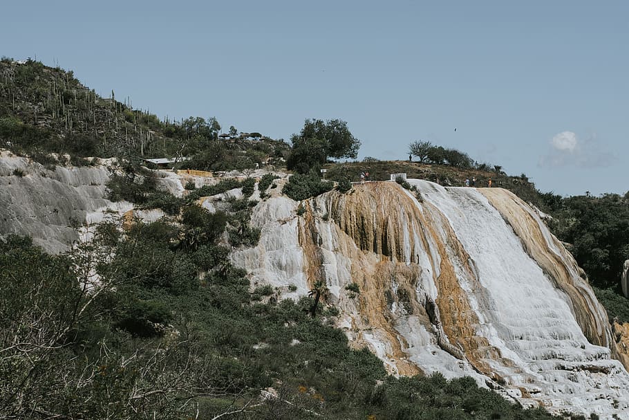 Waterfalls on Cliff, cascade, daylight, environment, landscape HD wallpaper