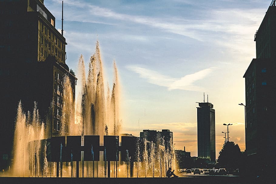 Water Fountain, architecture, berlin, building, buildings, city