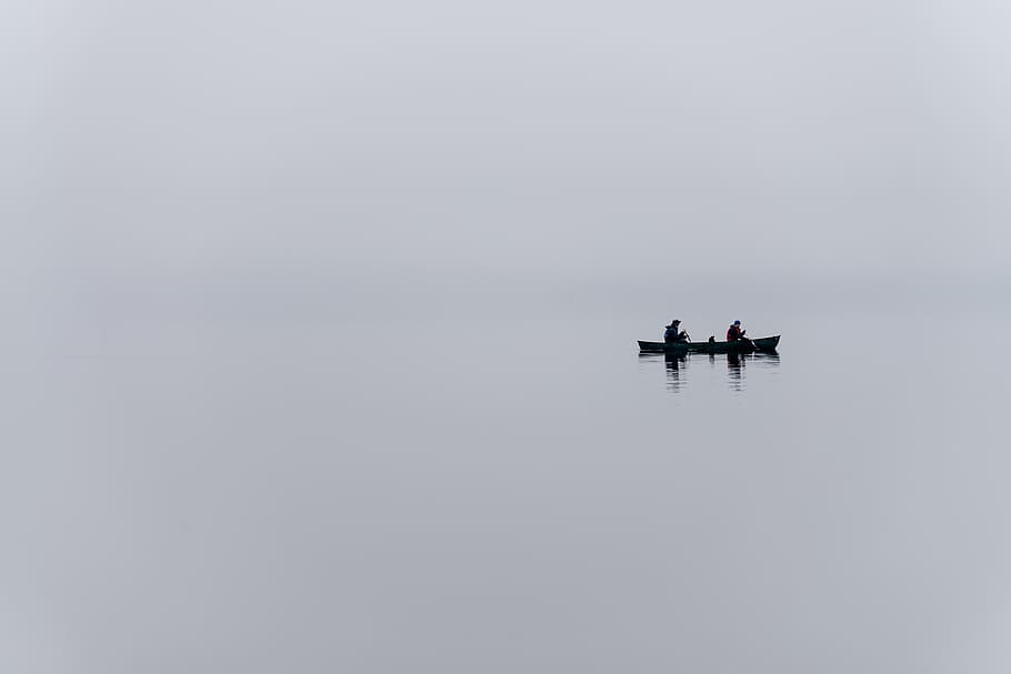 two people on boat, nautical vessel, water, transportation, mode of transportation HD wallpaper