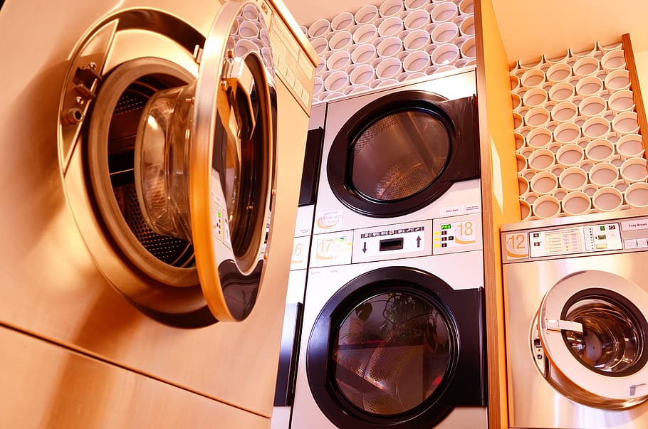 washing machine, dryer, launderette, drum roll, laundry service, HD wallpaper