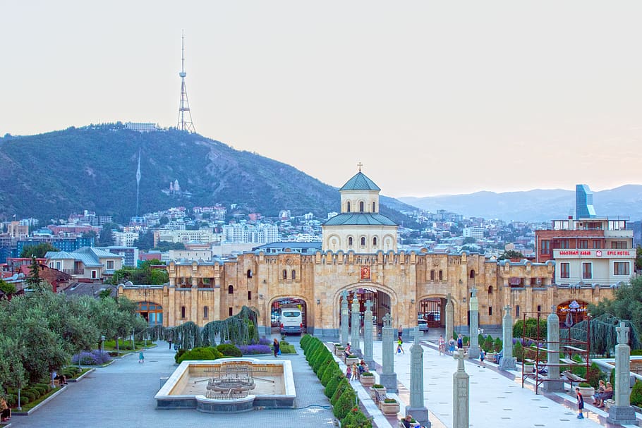 georgia, tbilisi, travel, church, city, tourism, building, cathedral