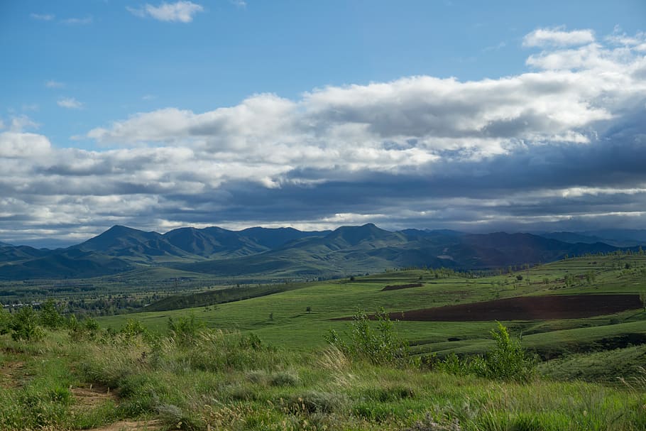 mountain, dark clouds, hdr, color, woods, cloud - sky, landscape HD wallpaper