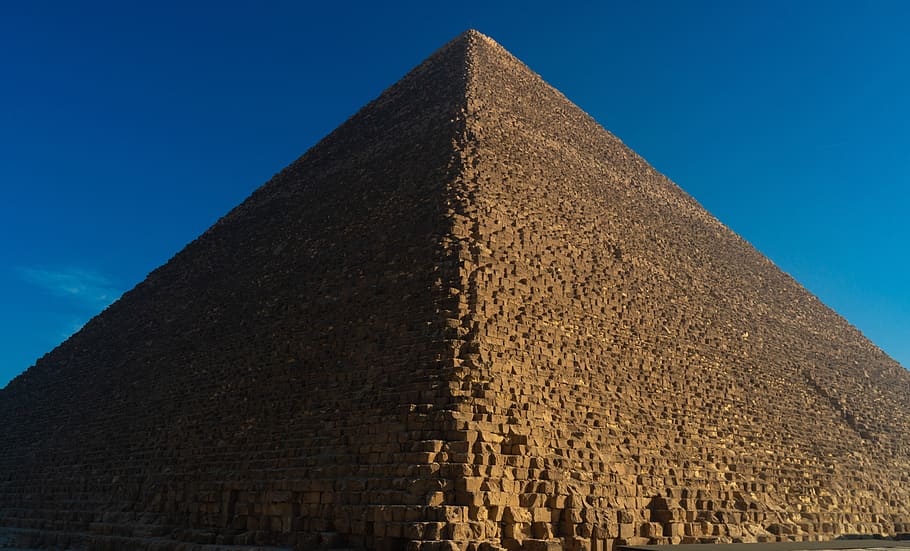 pyramid, egypt, giza, monument, pharaoh, sky, shape, clear sky HD wallpaper