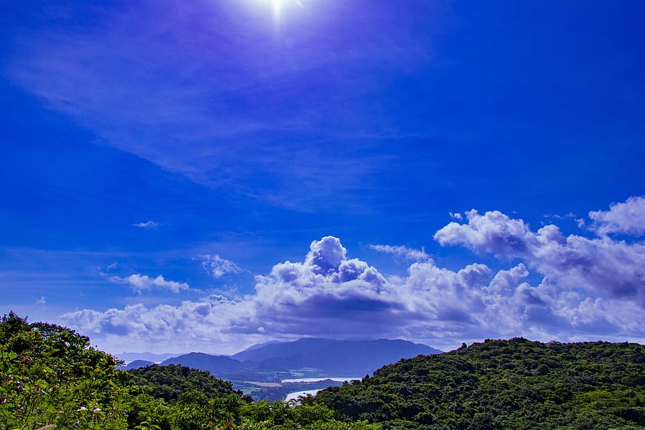 sky, sun, cloud, landscape, blue sky, natural, summer, light HD wallpaper