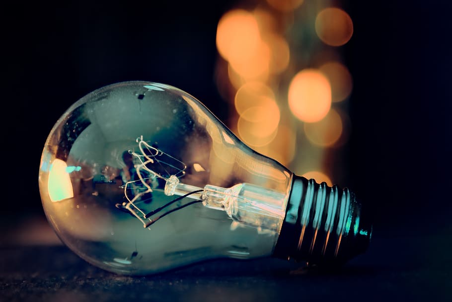 light bulb, lights, bokeh, energy, lamp, current, pear, lighting