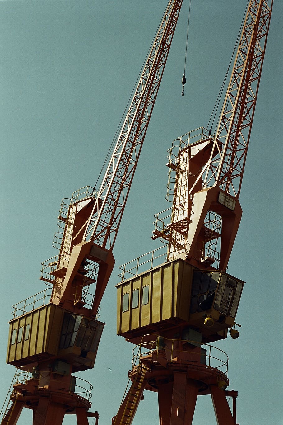 Low Angle Photo Of Tower Cranes, perspective, crane - construction machinery HD wallpaper