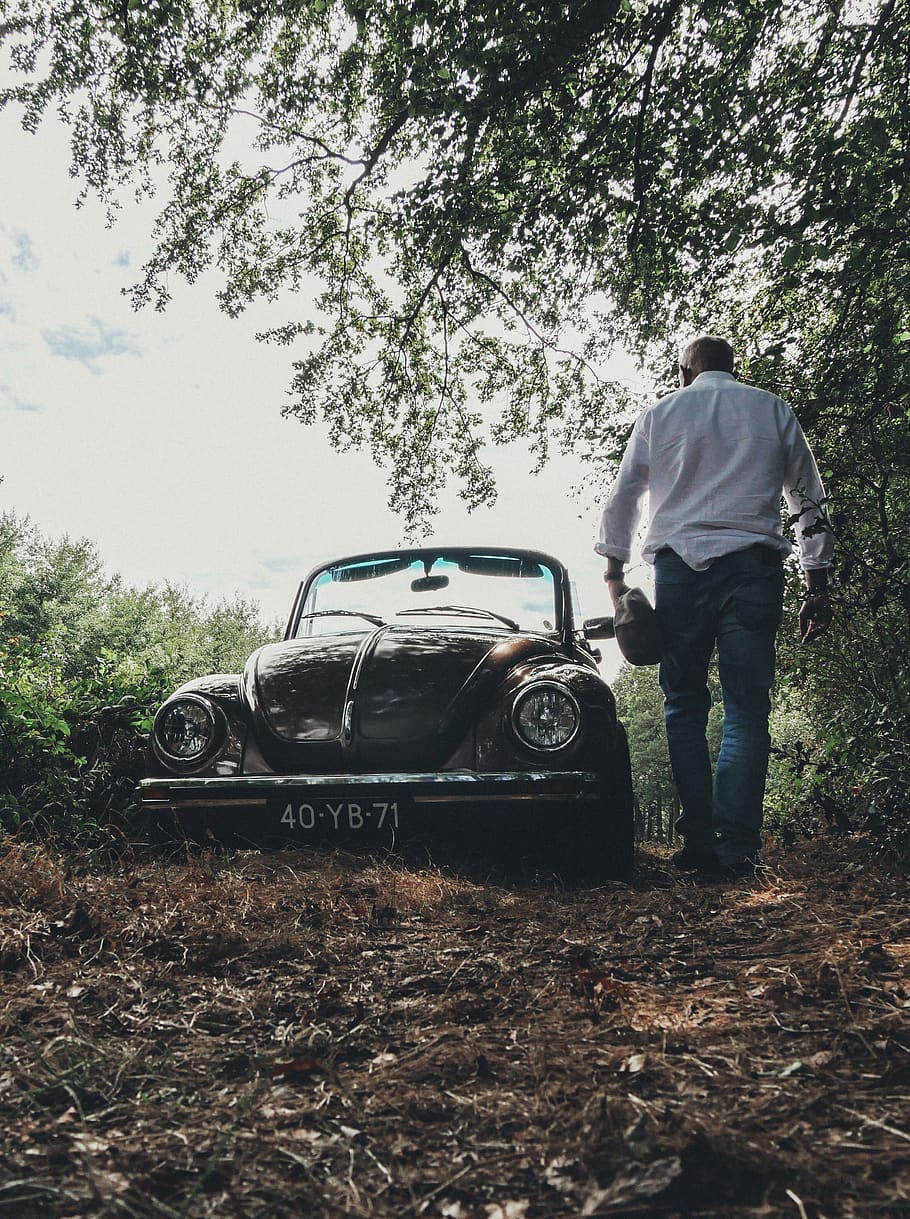 netherlands, putten, man, beetle, old, walking, power, mode of transportation HD wallpaper