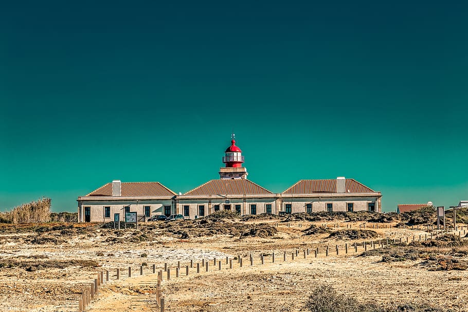 lighthouse, coast, sea, ocean, beacon, sky, landscape, architecture HD wallpaper