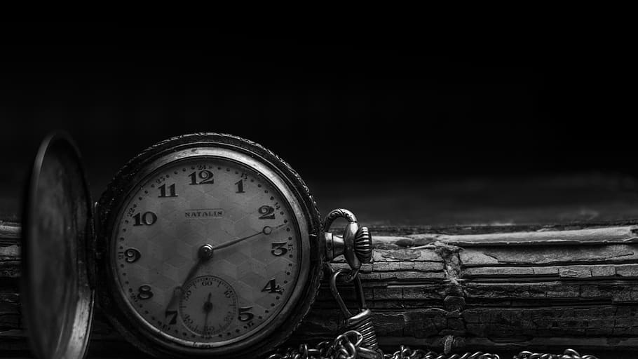 Grayscale Photography of Silver Watch, accurate, Analogue, antique, HD wallpaper