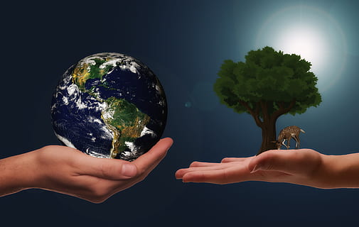 hands, earth, next generation, climate protection, space, universe HD wallpaper