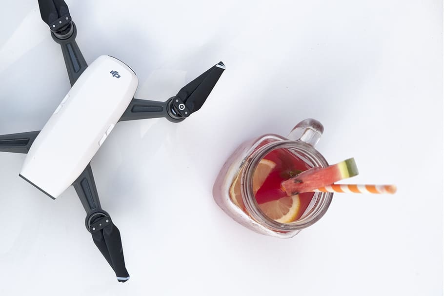 White And Black Dji Mavic Pro, beverage, camera, drink, drone HD wallpaper