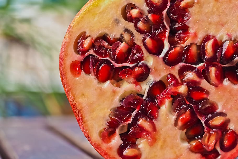 apple, pomegranate, fruit, vitamins, healthy, delicious, red HD wallpaper